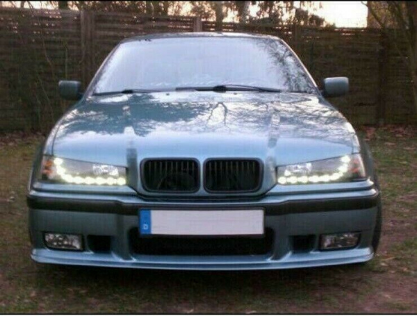 LED Tagfahrlicht Design Scheinwerfer für BMW 3er E36 Coupe/Cabrio 90-99 schwarz